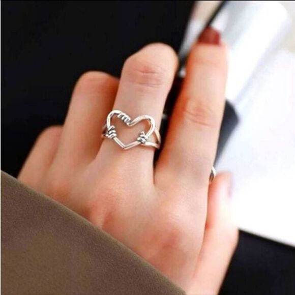 The Antique Heart ring in 925 silver adjustable - Picture 5 of 5